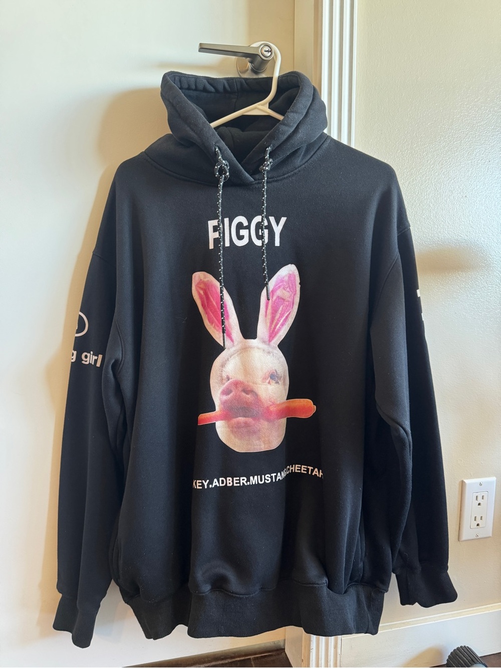 Black PIGGY Graphic Hoodie Oversized